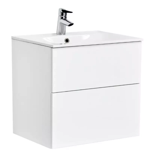 KommodTvättställ 50 cm med porslinstvättställ – olika färger Med Installation (1)